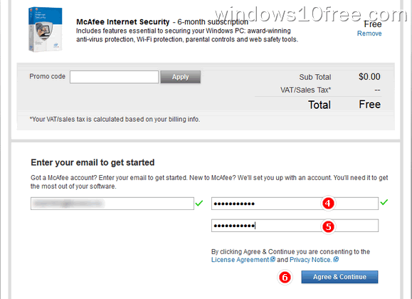 02 McAfee Internet Security Free Download 6 Month License Order Step 2
