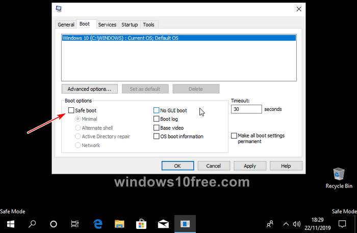 Windows 10 in Safe Mode Settings 10