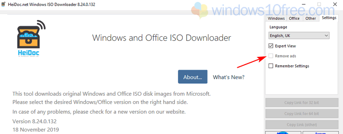 Windows ISO Downloader HeiDoc Ads Remove