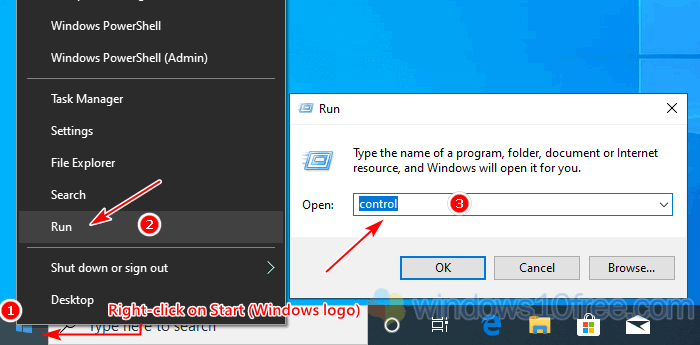 Open Windows 10 Classic Control Panel