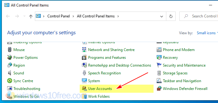 Windows 10 Change Username Classic Contorl Panel Select User Accounts