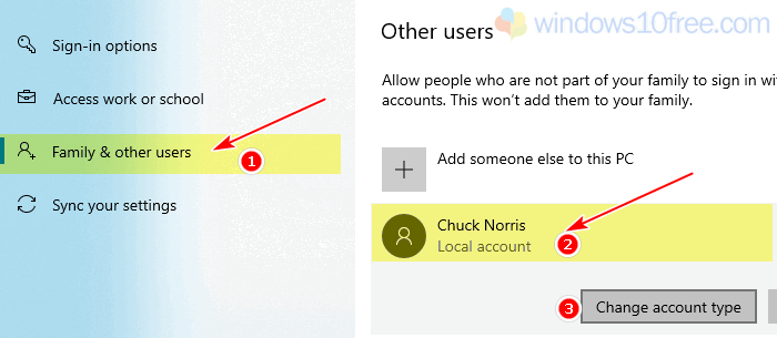 Change Account Type