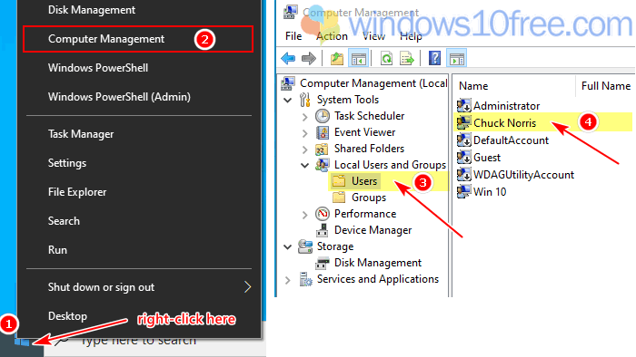 Change Password From Computer Management 01