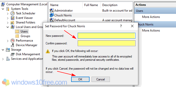 Change Password From Computer Management 04