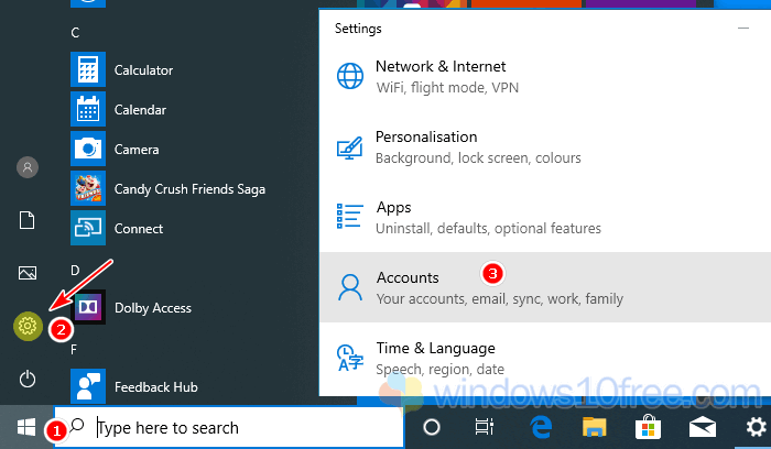 Create New Account Windows 10 Open Settings 01