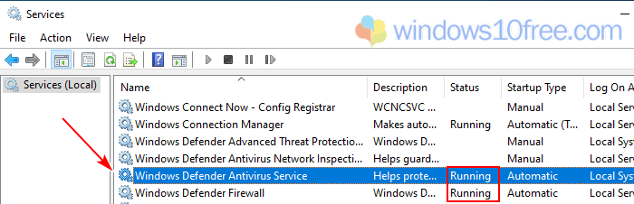 Windows Defender Is Turned Off Services Manager
