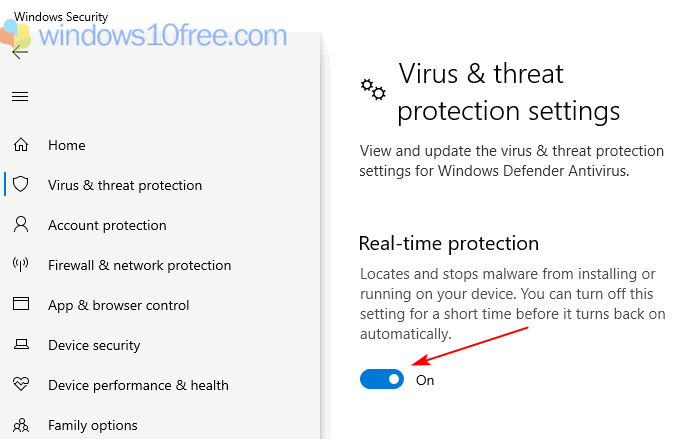 Windows Defender Is Turned Off Virus Threat Protection Settings